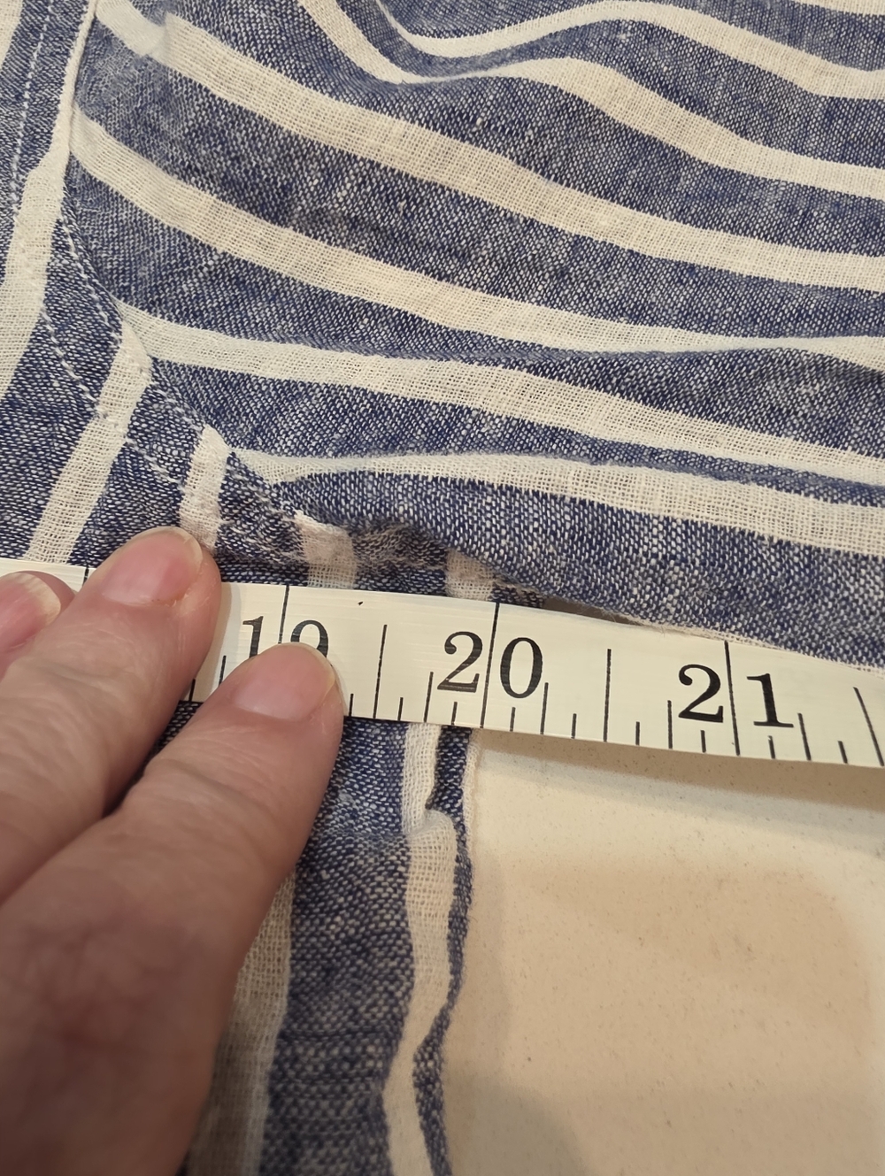 beachlunchlounge Blue & White Striped Button-Down Shirt Size Small - Picture 5 of 7